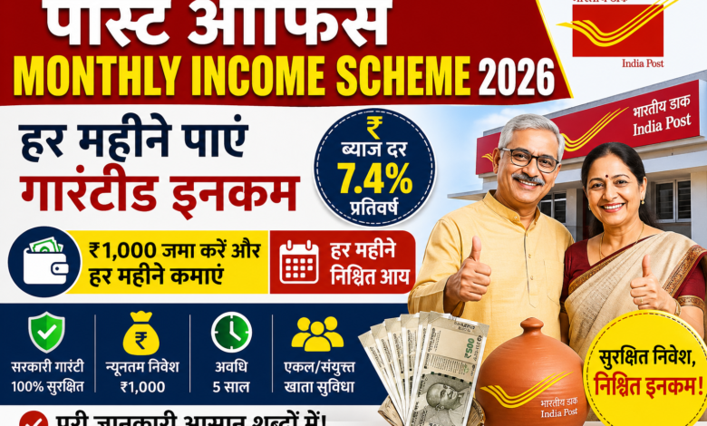 पोस्ट ऑफिस Monthly Income Scheme 2026: हर महीने पाएं गारंटीड इनकम